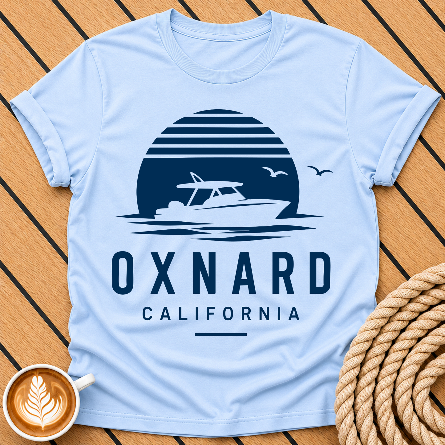 Oxnard California Boat Sunset T-Shirt