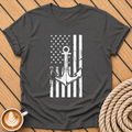 Anchor American USA Flag Vintage Nautical Patriotic T-Shirt