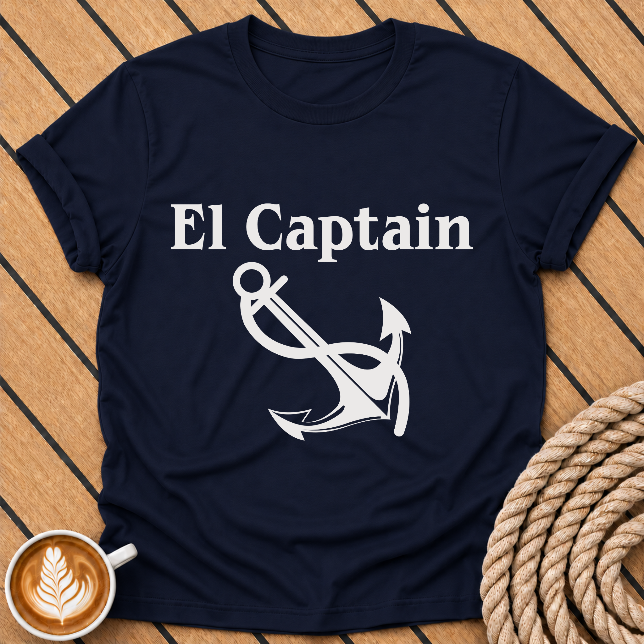 El Captain Anchor Nautical Captain T-Shirt