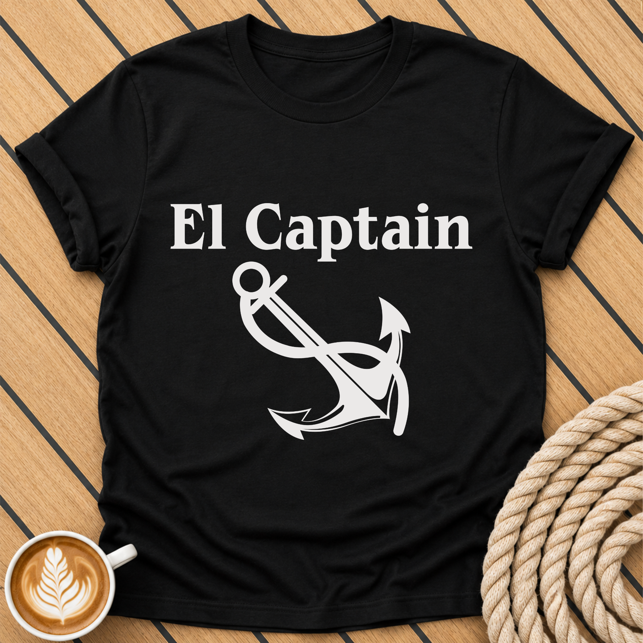 El Captain Anchor Nautical Captain T-Shirt