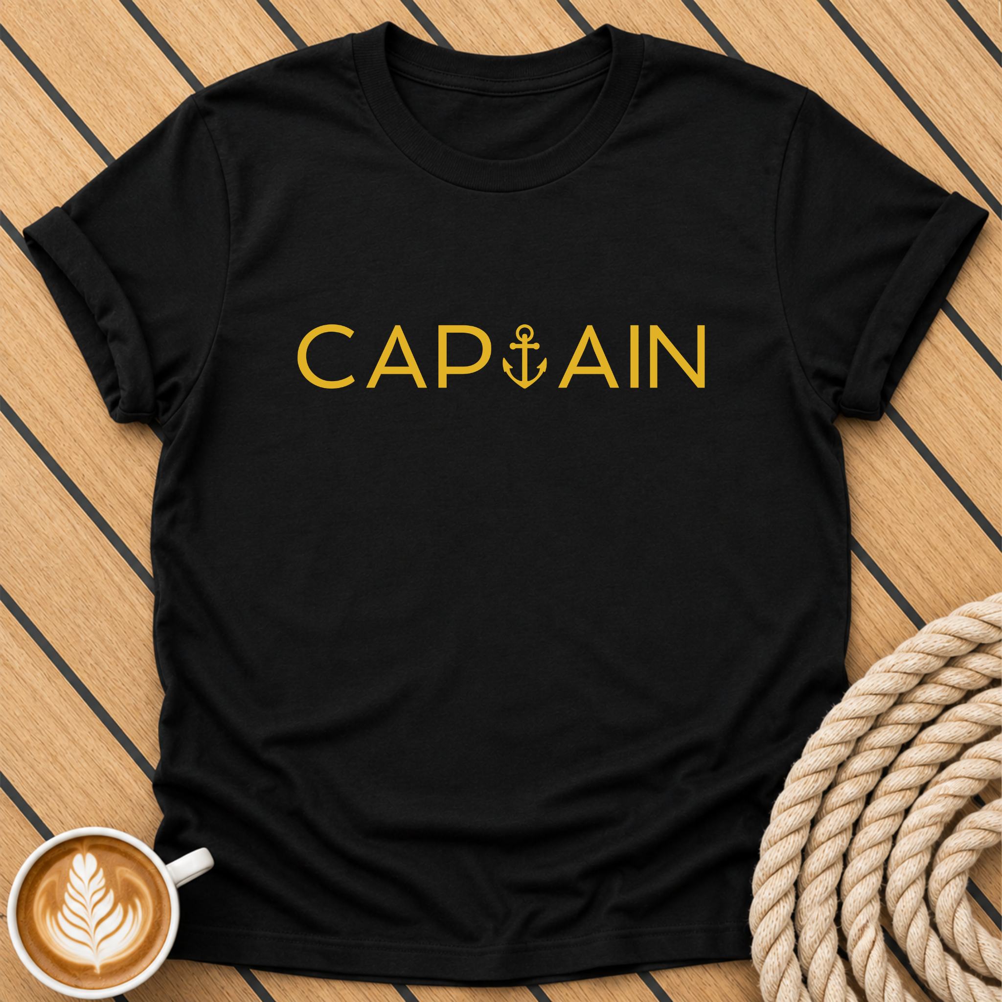 Captain Nautical Anchor Crew T-Shirt