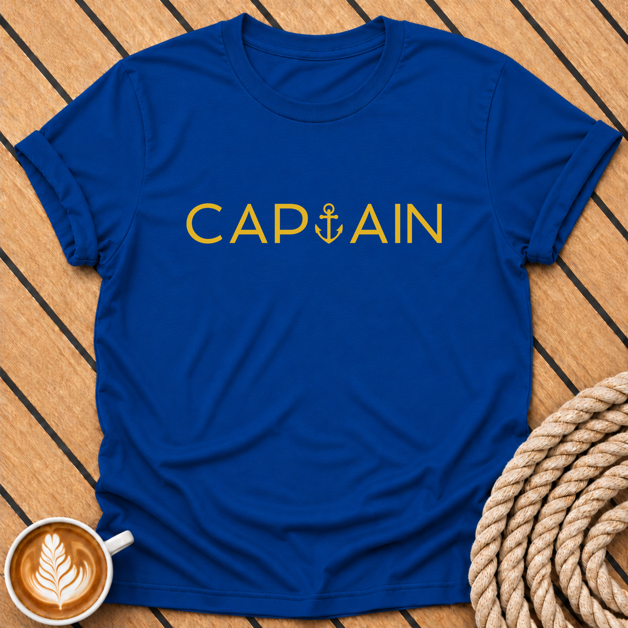 Captain Nautical Anchor Crew T-Shirt