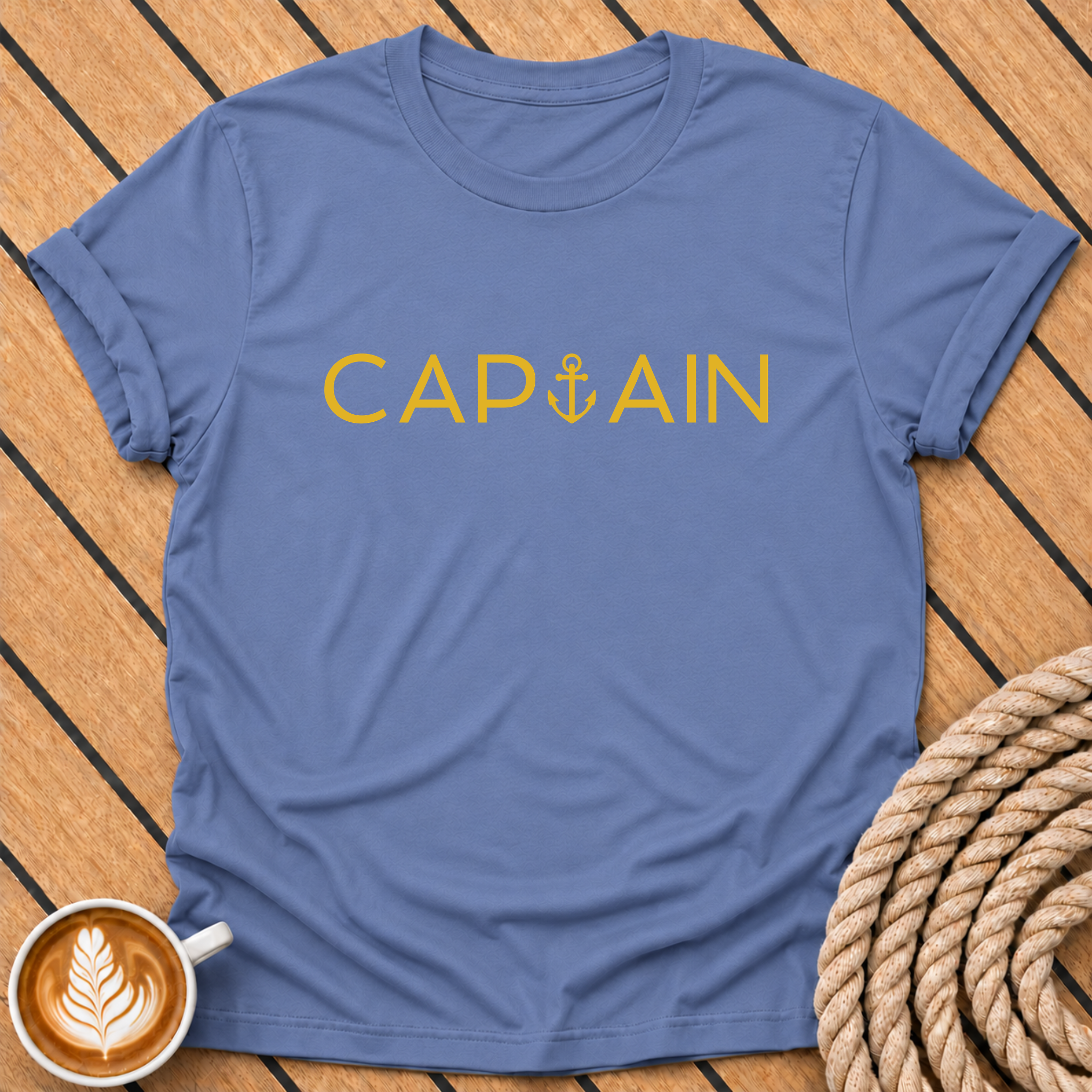 Captain Nautical Anchor Crew T-Shirt