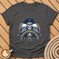 Pirate Skull Captain - Nautical Skeleton Helm Graphic T‑Shirt