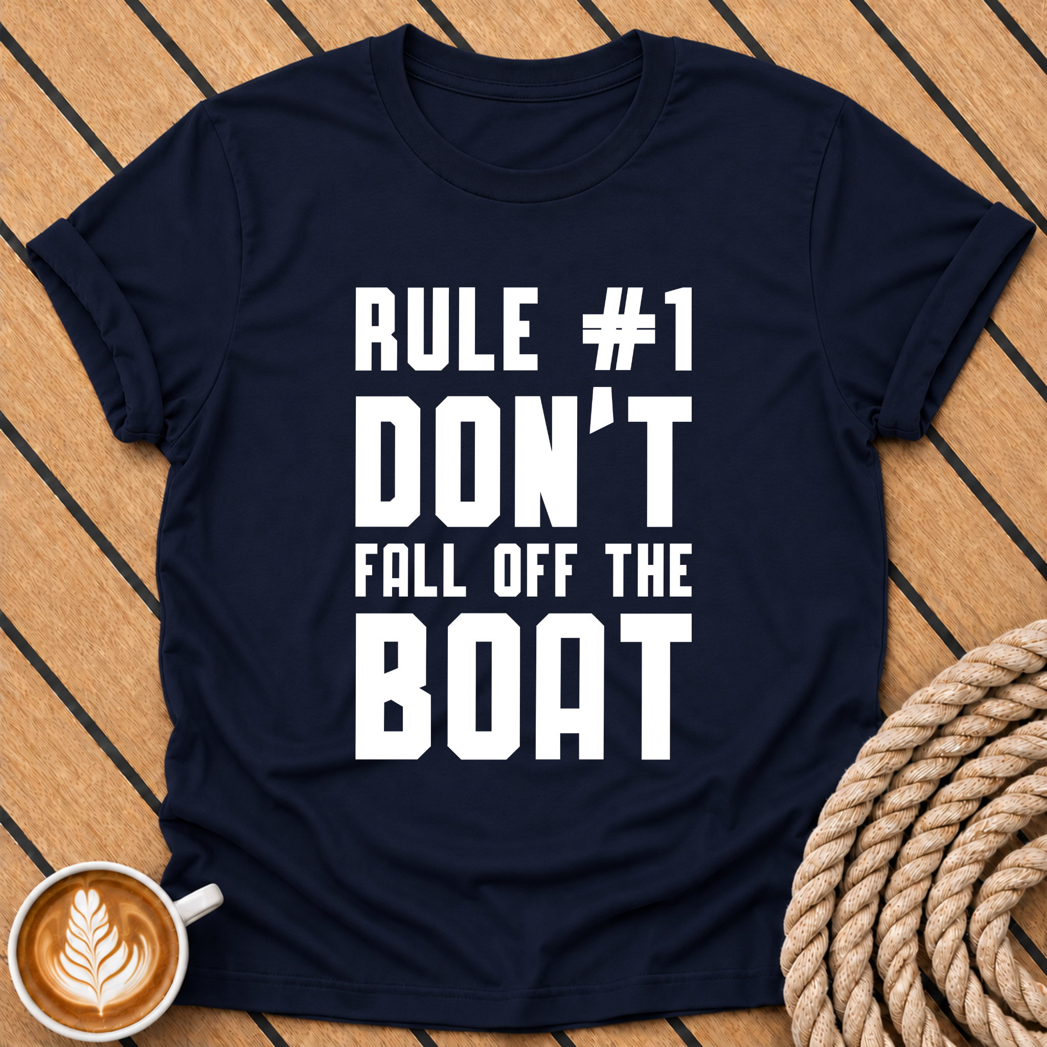 Rule #1 Don't Fall Off The Boat T‑Shirt