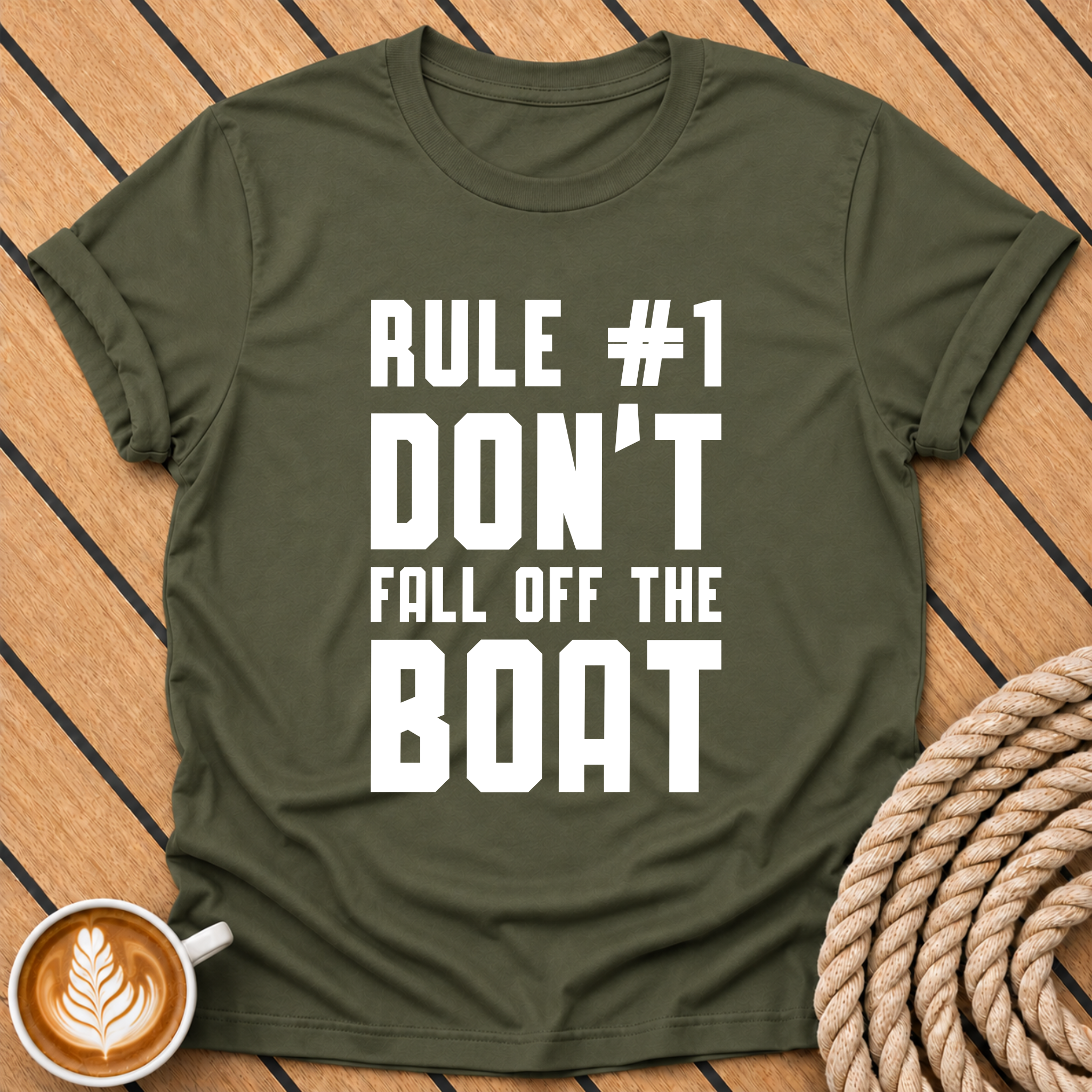 Rule #1 Don't Fall Off The Boat T‑Shirt