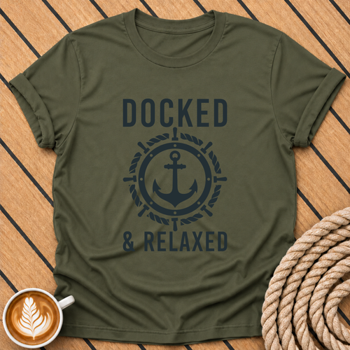 Docked & Relaxed Anchor Nautical Boating  T‑Shirt