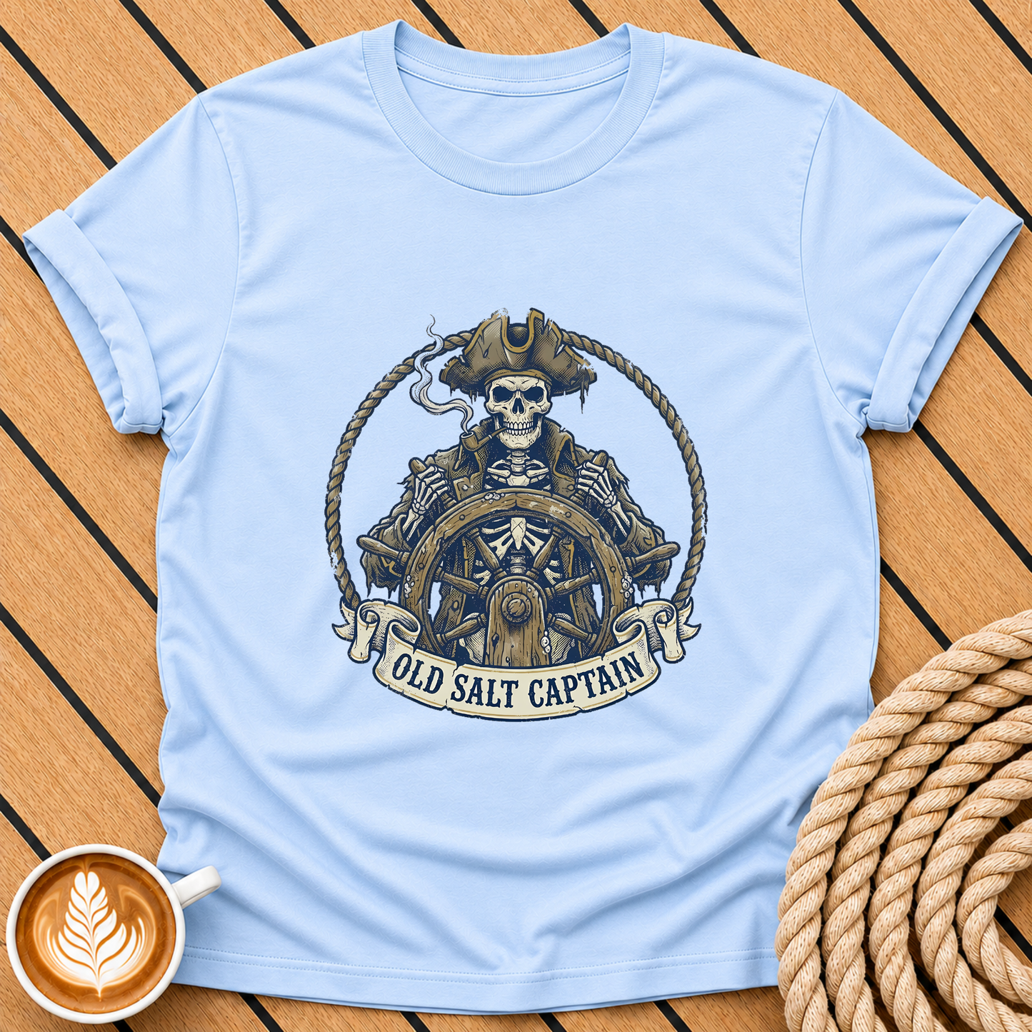 Pirate Skull 'Old Salt Captain' T-Shirt