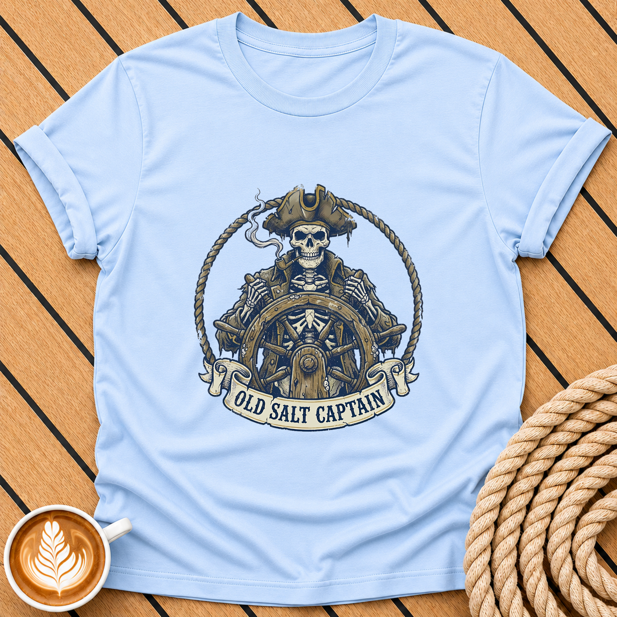 Pirate Skull 'Old Salt Captain' T-Shirt
