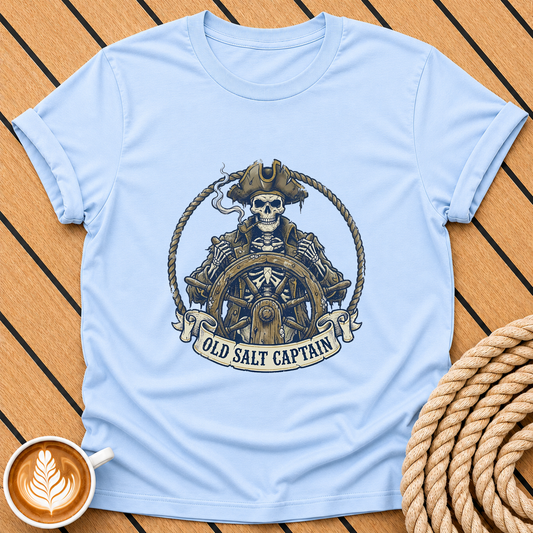 Pirate Skull 'Old Salt Captain' T-Shirt