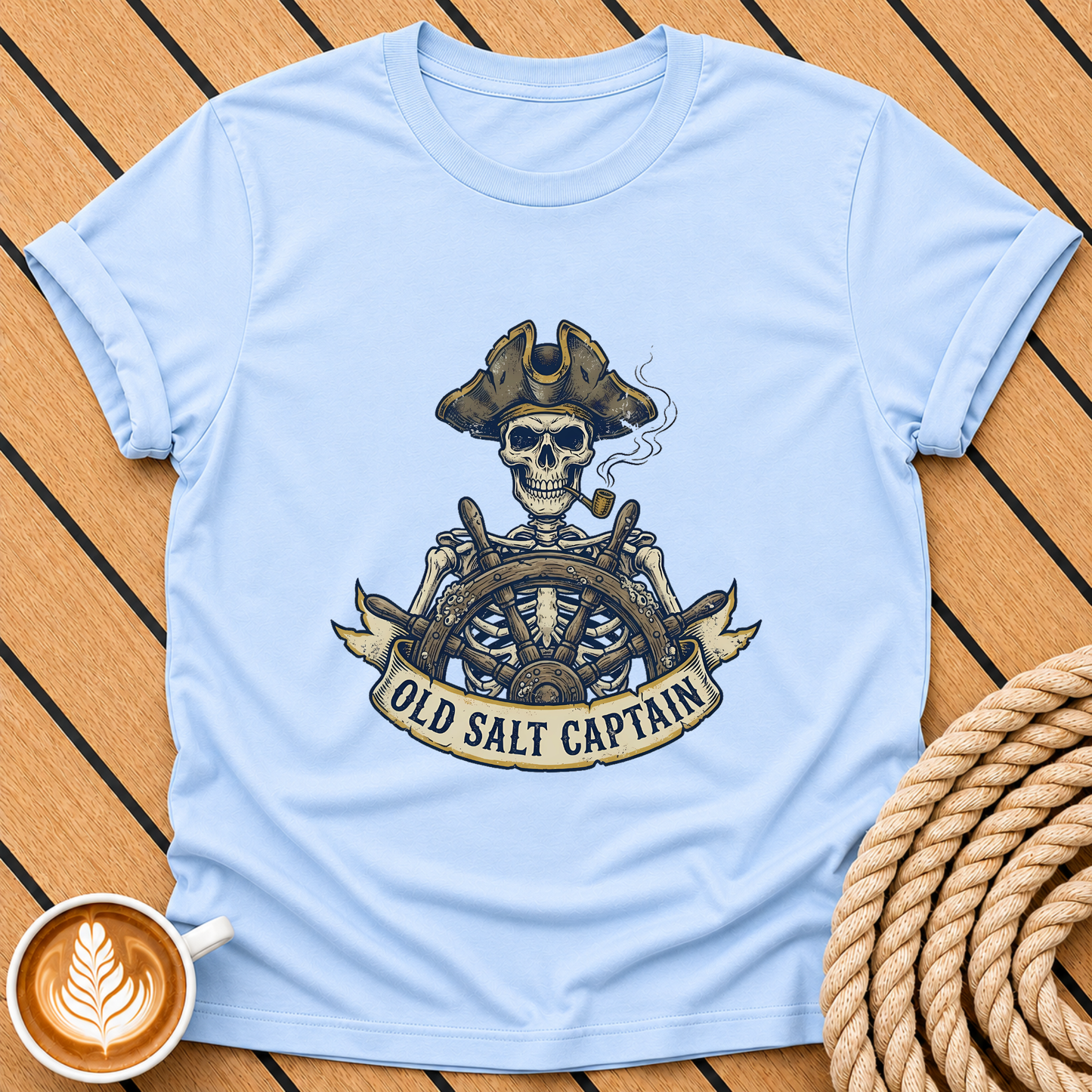 Pirate Skull 'Old Salt Captain' T-Shirt