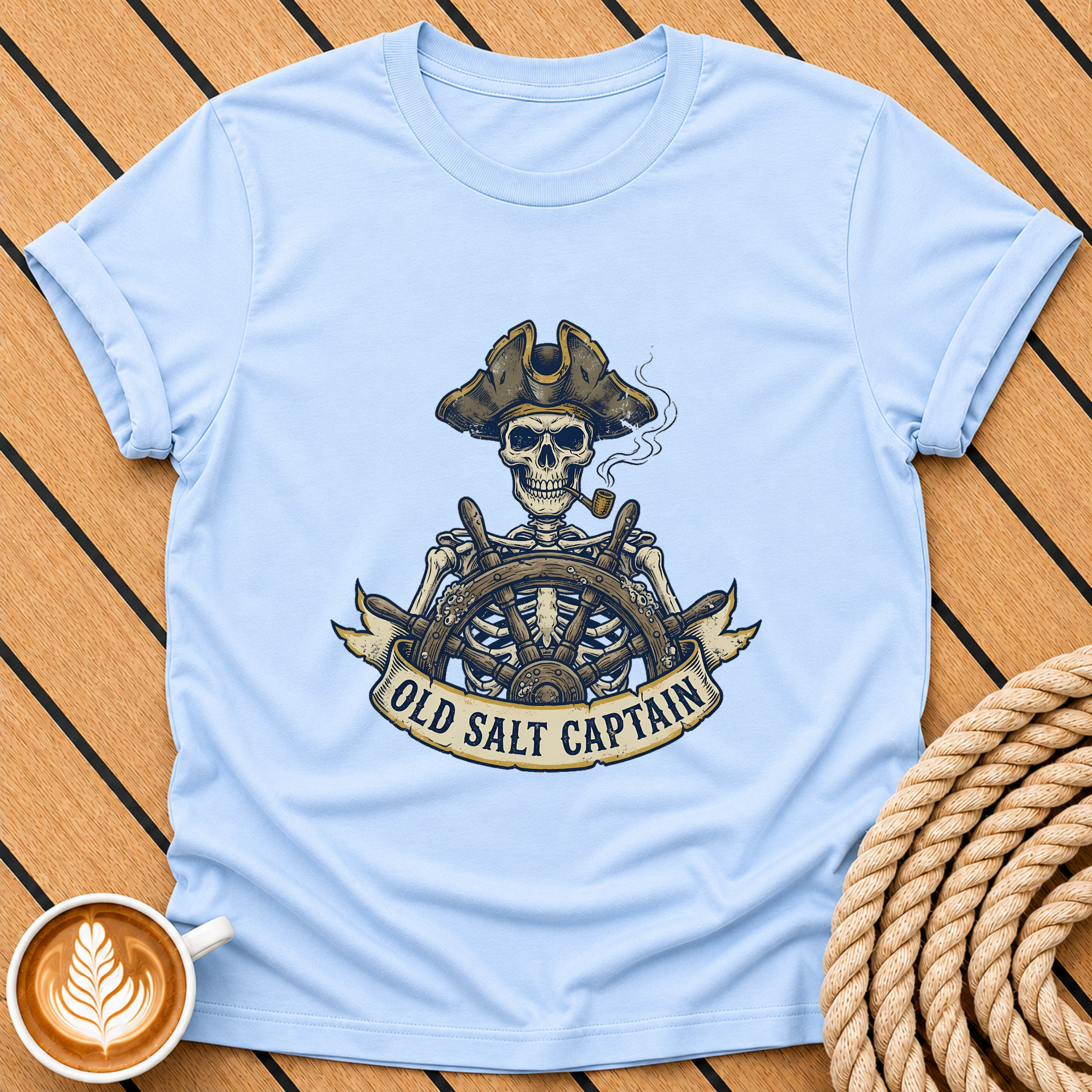 Pirate Skull 'Old Salt Captain' T-Shirt