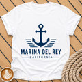 Marina Del Rey California Nautical Anchor Graphic T-Shirt