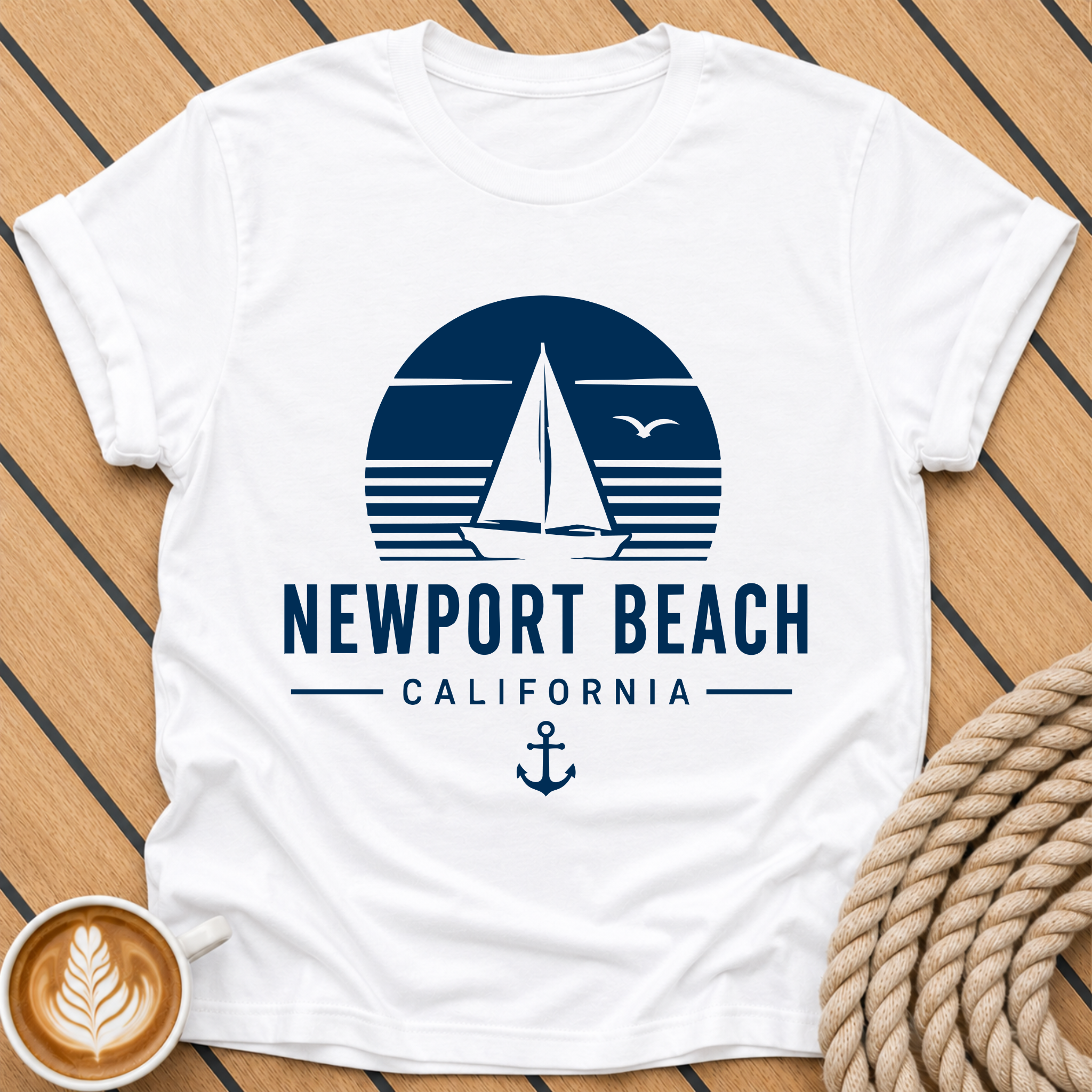 Newport Beach Sailboat California Coastal Vacation T-Shirt